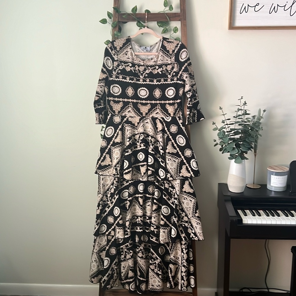 Dainty Jewells L tribal print ruffle dress